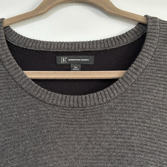 INC MENS HEAVYWEIGHT SWEATER BLACK GRAY LONG SLEEVE SZ 3XL - Picture 5 of 10